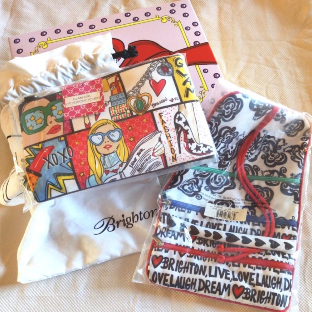 Brighton Glam Girl Crossbody & Love Doves Jewelry Roll Bundle Plus More NWT